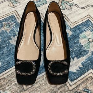 💯 Authentic GUCCI Black Suede Dionysus
Embellished Square Toe Flats